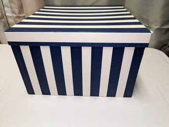 CR Gibson Extra Large Blue & White Strip Storage Box