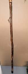Vintage Handmade Exotic Wood Steel & Brass Handle Walking Stick / Cane