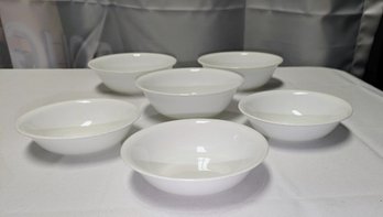 Set Of 6 Vintage Corelle 'Livingwear' White Bowls