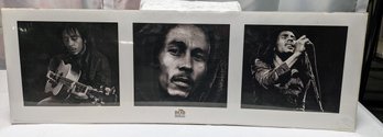 Vintage Black & White Bob Marley Triple Picture Poster
