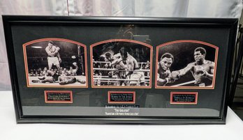 Vintage Framed Triple Muhammad Ali A.K.A . Cassius Clay Montage 1965, 1974 & 1975