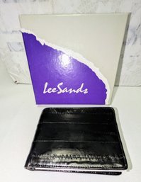 Lee Sands Men's Black Eel Skin Bifold Wallet