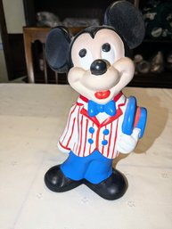 Vintage Mickey Mouse Hand Painted Ceramic Statue (1980)