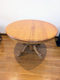 Vintage Lisa Fine Furniture Inc., Round Wooden Table With Claw Footed Base