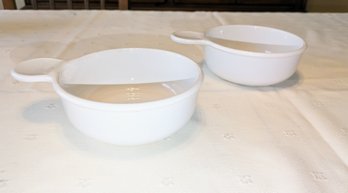 Set Of 2  White Grab It Bowls