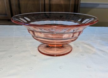 Vintage Pink Depression Glass Footed Bowl