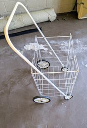 White 4 Wheel Rolling Foldable Shopping Cart