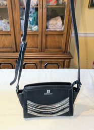 BCBGeneration Black Shoulder Bag With Silver Design Accent