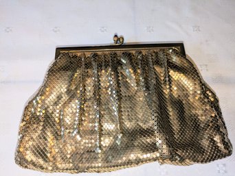 1940's Vintage Whiting & Davis Gold Tone Mesa Purse (No Chain)