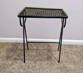 Black Metal Mesh Top Table