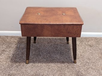 Vintage MCM Dee Mfg. Naugahyde Storage Bench