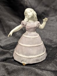 Porcelain Female Figure In Purple Dress #1