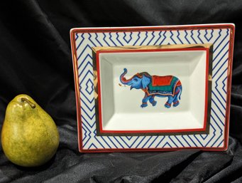 Decorative Porcelain Plate With An Elephant