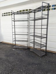 Pair Of Tall Iron Folding Bookshelf From The Container Store