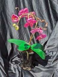 Faux Potted Orchid Flower