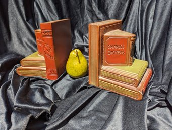 Pair Of Chalkware Bookends By Calif USA
