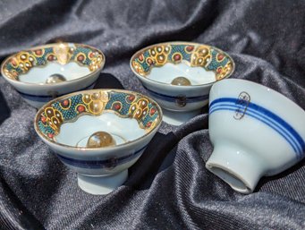 Set Of Four Japanese Porcelain Sake Cups