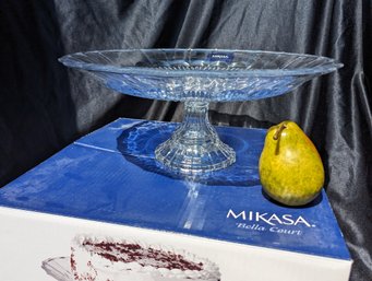 Mikasa Bella Cout Crystal Pedestal Cake Plate New In Box