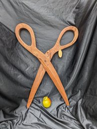 Very Large Wooden Decorative Scissors By Rosewood Handicrafts