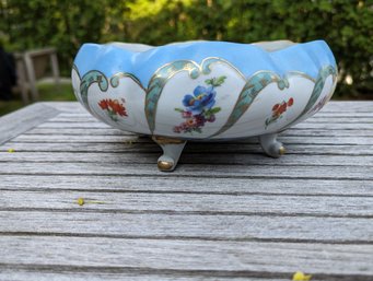 Hand Painted Footed Porcelain Bowl