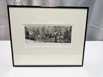 Framed Signed & Numbered Original Deborah Geurtze Etching 'Winter Morning'