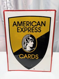 Vintage Metal American Express Cards Double-Sided Advertising Sign