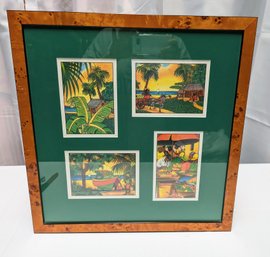 4 Vintage Framed Caribbean  Prints Scene Pictures By Pile (1 Of 2)
