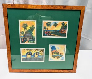 4 Vintage Framed Caribbean  Prints Scene Pictures By Pile (2 Of 2)
