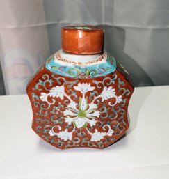 Vintage Hand-Painted Asian Lidded Snuff Bottle