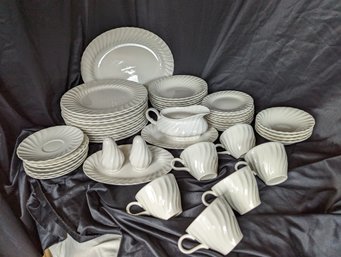 Collection Of 50 Pieces Of White Tableware Dishes