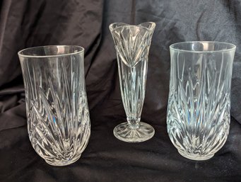 Collection Of Three Crystal Vases #12