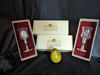 Pair Of New In Box Baldwin Candle Holders