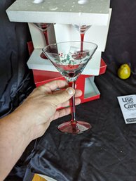 Set Of Four Pfaltzgraff Winterberry Martini Glasses