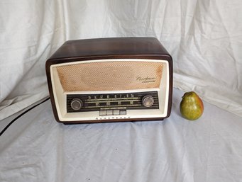 Vintage Normende German Radio With A Wooden Body