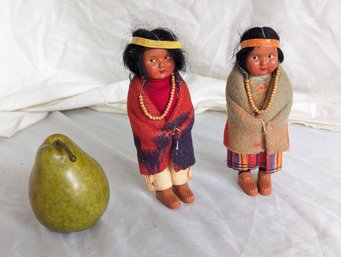 Pair Of Vintage Skookum Handmade Native American Dolls