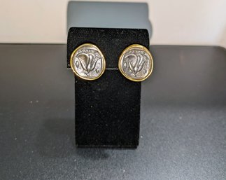 MMA (Museum Of Modern Art) Stamped Vintage Ancient Greek Rhodes Drachm Pierced Earrings