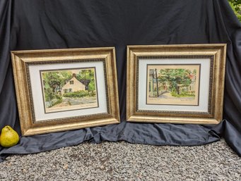 Two Signed And Framed Prints Of Landscape Watercolors By William Mark Sperier