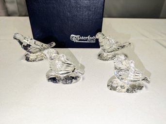 Set Of 4 Waterford Crystal Hanging Birds 12 Days Of Christmas Ornaments 1996 & 1998 - No Boxes