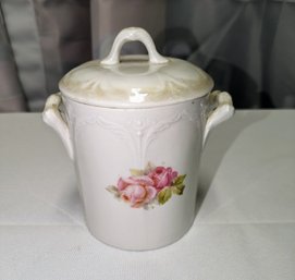 Antique ORLA, German, Lidded Porcelain Double Handle Condensed Milk Jar
