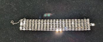 Vintage Rhinestone 7 Row Cuff Bracelet