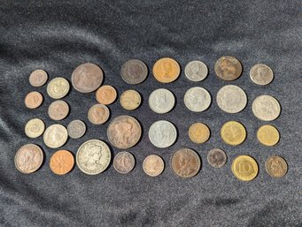 Collection Of 34 International Coins