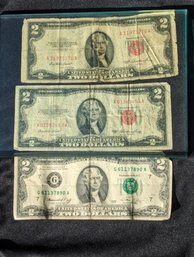Collection Of Three 2 Dollar Notes 2 - 1953 Red Seal And A 1976