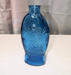 Vintage 1900s Dr. Fisch's Bitters Blue Glass Bottle (No Cork Top)