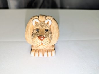 Vintage Artesiana Rinconada Lion Clay Figurine, Signed On The Bottom
