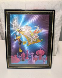 Vintage Framed Looney Tunes, Bugs Bunny & Daffy Duck Foil Print