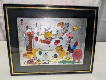 Vintage Framed Circus Foil Print