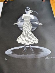 Unframed Steve W. Ellis Surrealist, Untitled-Art Deco Woman , Limited Edition Litho Print 2/300