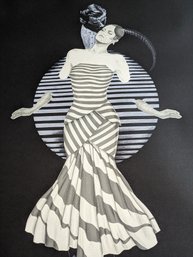 Unframed Steve W. Ellis Surrealist, Untitled-Art Deco Woman , Limited Edition Litho Print 9/300