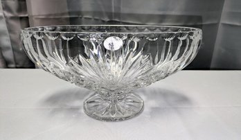 Vintage Gorham Cut Crystal Oval Pedestal Bowl