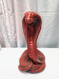 Red 17' 1960s Cobra Snake Statue
